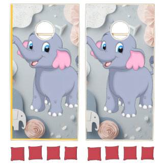 Cornhole Set   cute blue baby Elephent set 