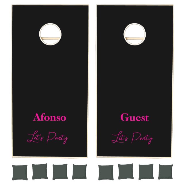 Cornhole Set Cute Let's Party Black (Set)