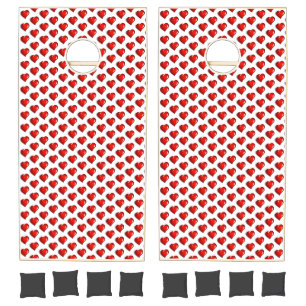Cornhole Set Cute Love Red Hearts