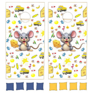 Cornhole Set Cute Mouse Cat Cheese Trucks