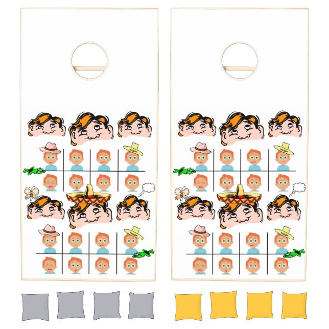 Cornhole Set Expressions Faces  (Set)