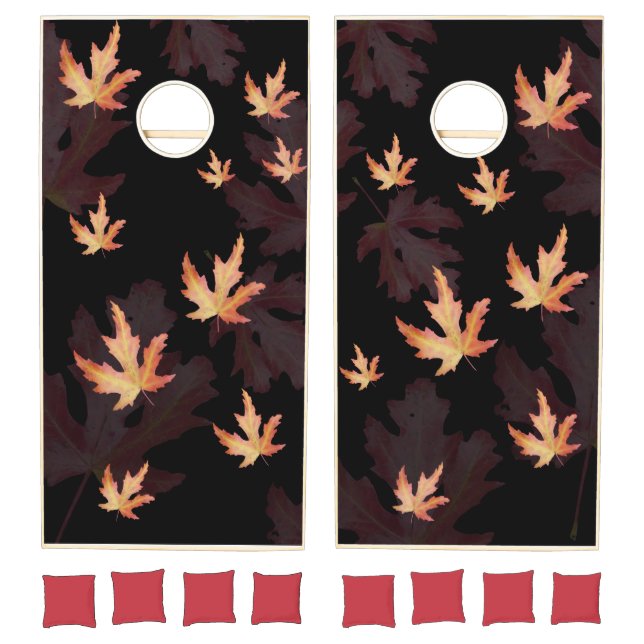 Cornhole Set Fall leaves. (Set)
