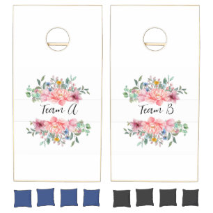 Cornhole Set Floral Pastel