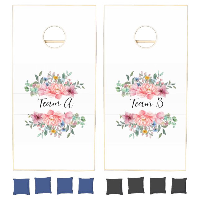 Cornhole Set Floral Pastel  (Set)