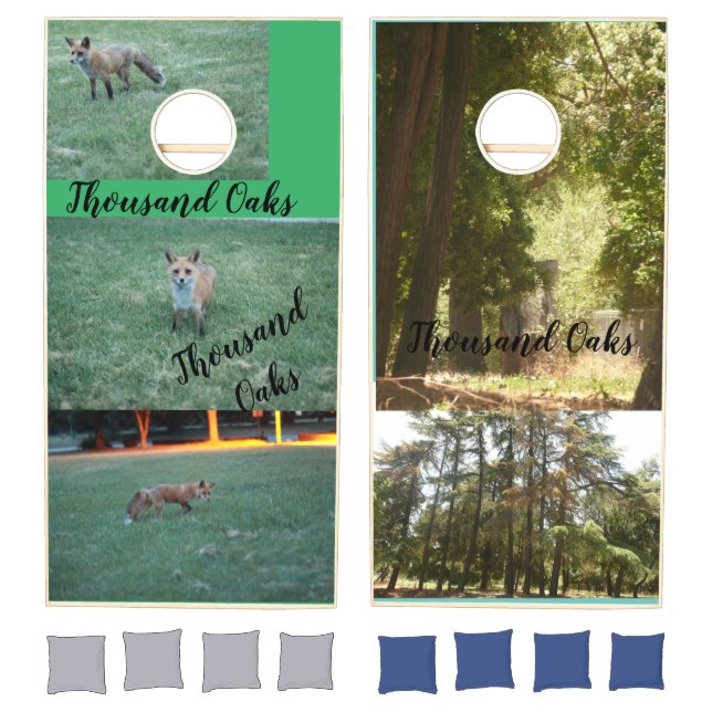 Cornhole set fox and trees Thousand Oaks (Set)