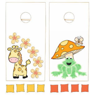 Cornhole Set Giraffe Frog Mushroom Butterfly 