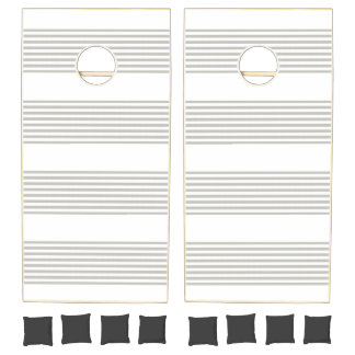 Cornhole Set Gray & White Stripe