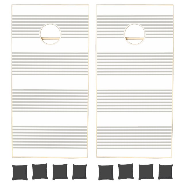 Cornhole Set Gray & White Stripe (Set)