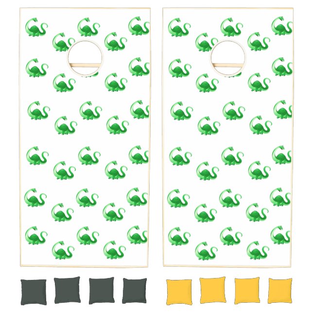 Cornhole Set Green Dinosaurs  (Set)