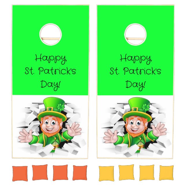 Cornhole Set Green Happy St. Patrick's Day  (Set)