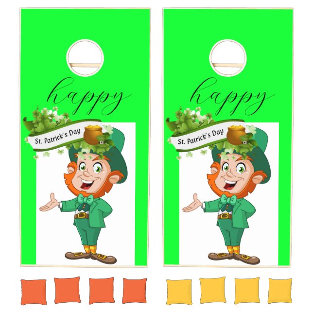 Cornhole Set Green Happy St. Patrick's Day (Set)
