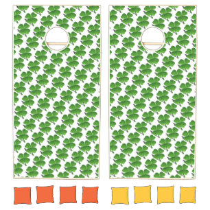 Cornhole Set Green Happy St. Patrick's Day Clover 
