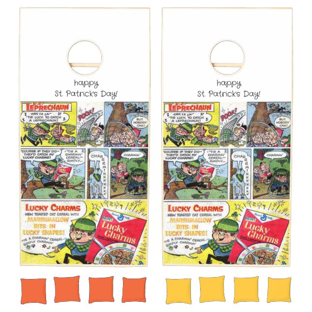 Cornhole Set Green Happy St. Patrick's Day Lucky  (Set)