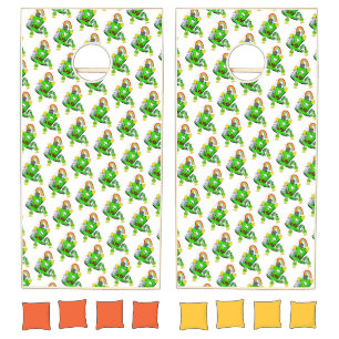 Cornhole Set Green Happy St. Patrick's Day Rabbit