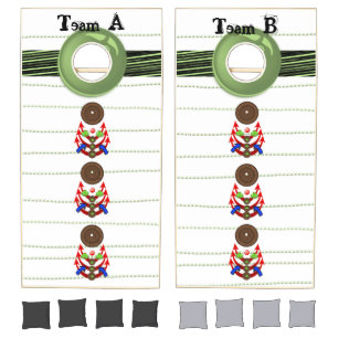 Cornhole Set Green Stripe Arrows