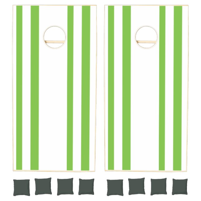 Cornhole Set Green & White Stripe (Set)