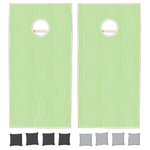 Cornhole Set Green & White Stripe