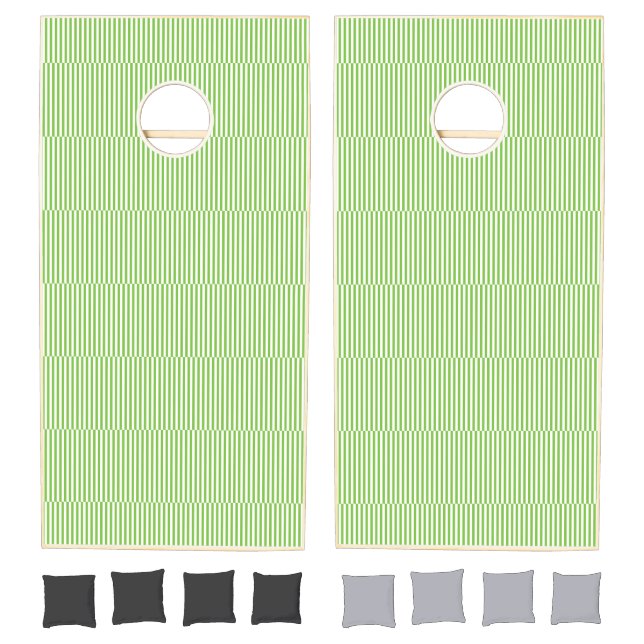 Cornhole Set Green & White Stripe (Set)