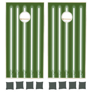 Cornhole Set Green & White Stripe