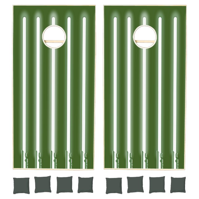 Cornhole Set Green & White Stripe (Set)