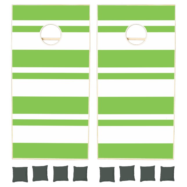 Cornhole Set Green & White Stripe (Set)