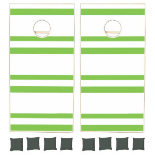 Cornhole Set Green & White Stripe