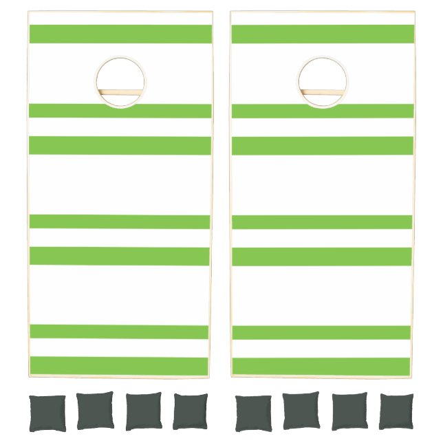 Cornhole Set Green & White Stripe (Set)