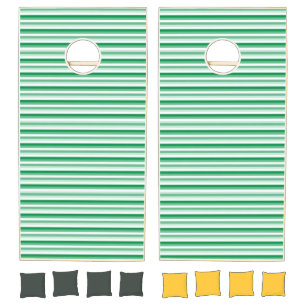 Cornhole Set Green & White Stripe