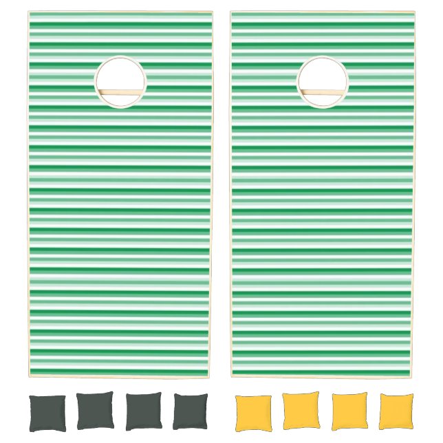 Cornhole Set  Green & White Stripe (Set)