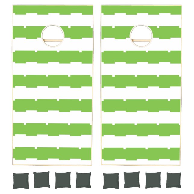Cornhole Set Green & White Stripe (Set)
