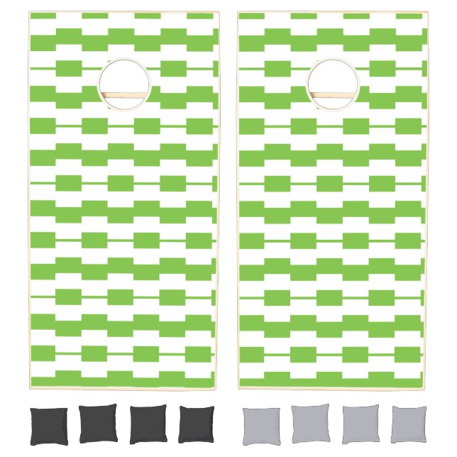 Cornhole Set Green & White Stripe (Set)