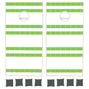 Cornhole Set Green & White Stripe