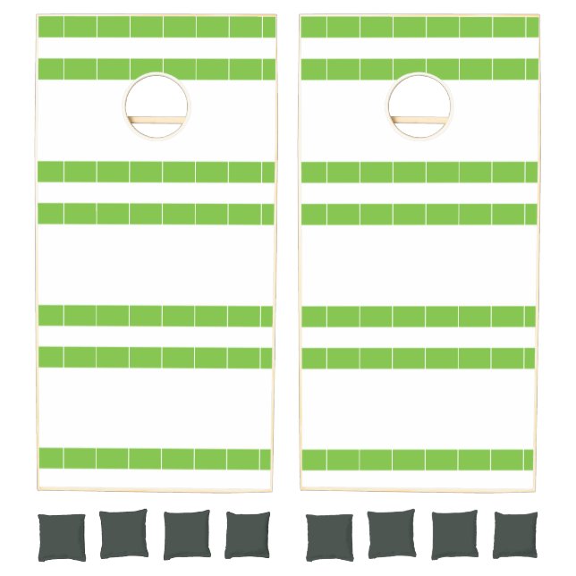 Cornhole Set Green & White Stripe (Set)