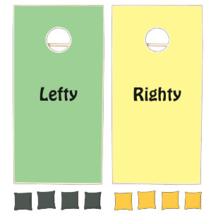 Cornhole Set Green & Yellow Lefty Righty 