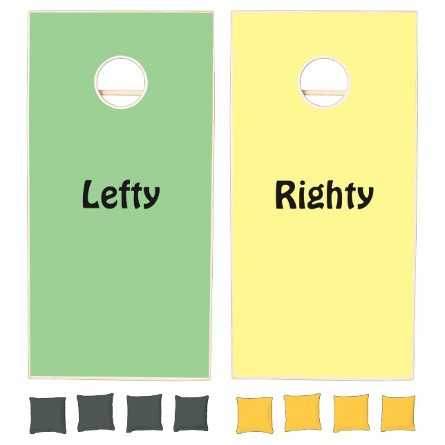 Cornhole Set Green & Yellow Lefty Righty  (Set)