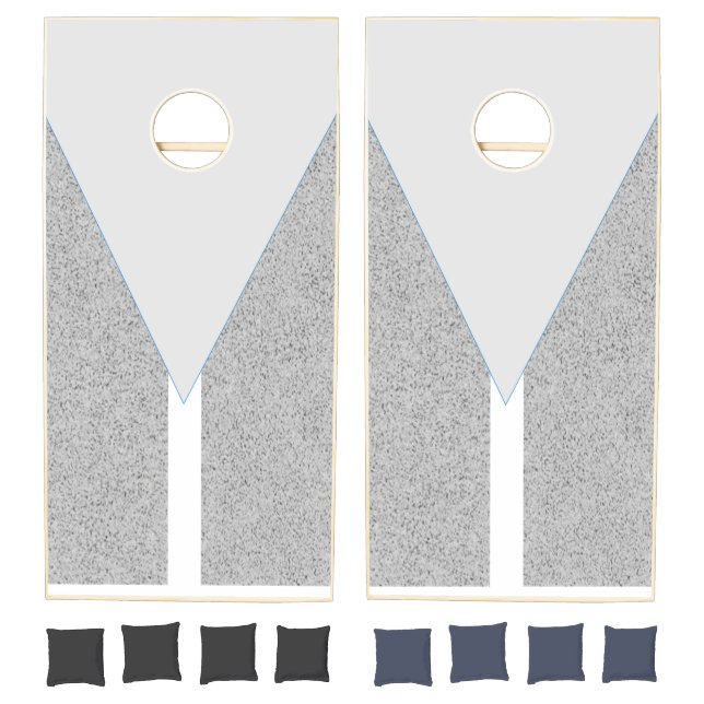 Cornhole Set Grey White Arrow Triangular  (Set)