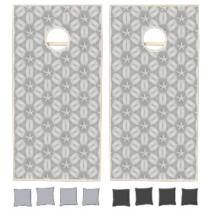 Cornhole Set Grey & White Stars