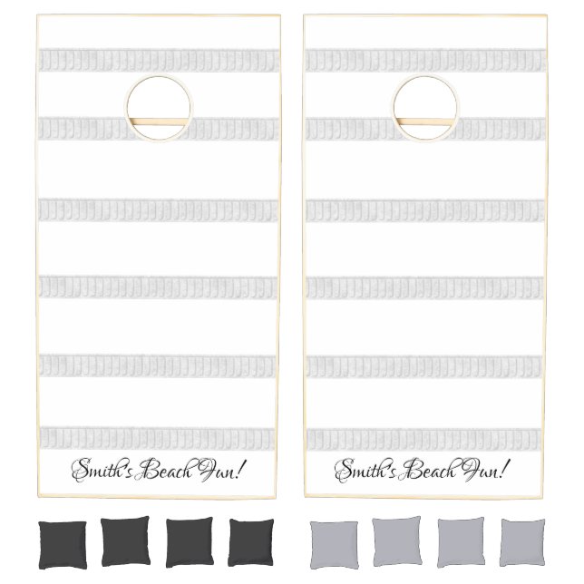 Cornhole Set Grey & White Stripe (Set)