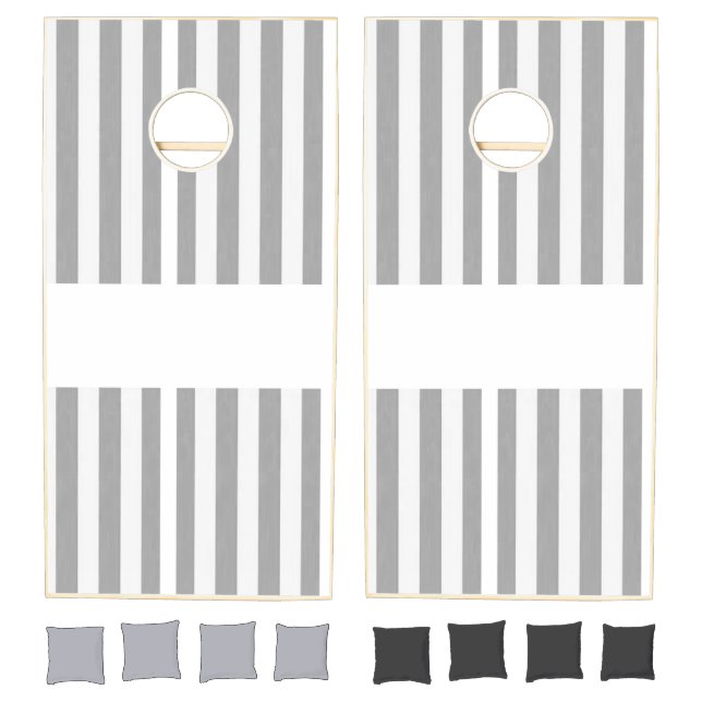 Cornhole Set Grey & White Stripe (Set)