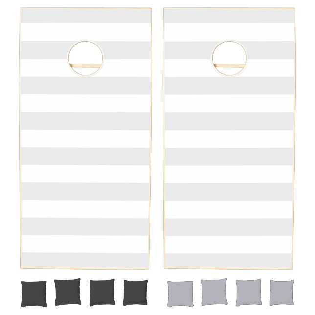 Cornhole Set Grey & White Stripe (Set)