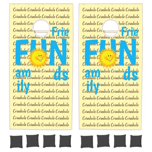 Cornhole Set Happy Baby Yellow
