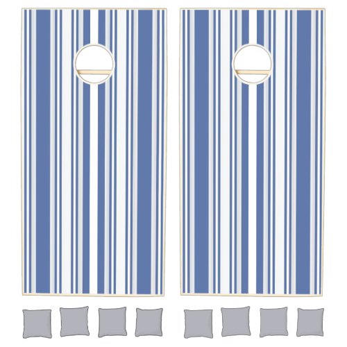Cornhole Set Happy Classic Blue & White Stripe