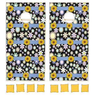 Cornhole Set Happy Summer Floral Fun
