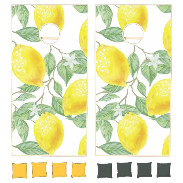 Cornhole Set Happy Yellow Lemons (Set)
