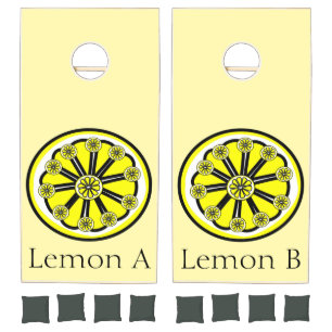 Cornhole Set Happy Yellow & White Creamy Lemon