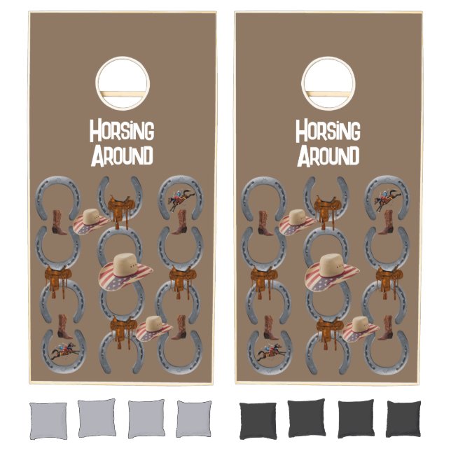 Cornhole Set Horsing Around Saddles (Set)