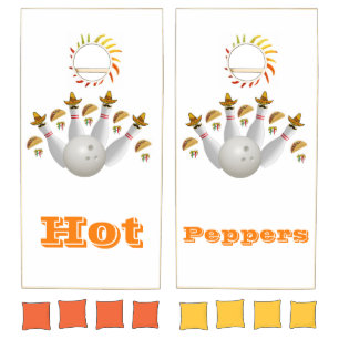 Cornhole Set Hot Peppers Bowling Balls