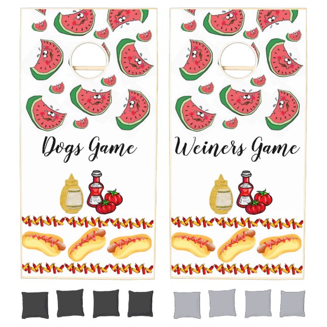 Cornhole Set Hotdogs Watermelons  (Set)