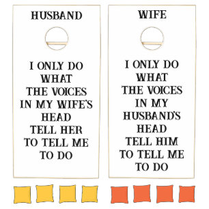 Cornhole Set Husband Wife's Joke