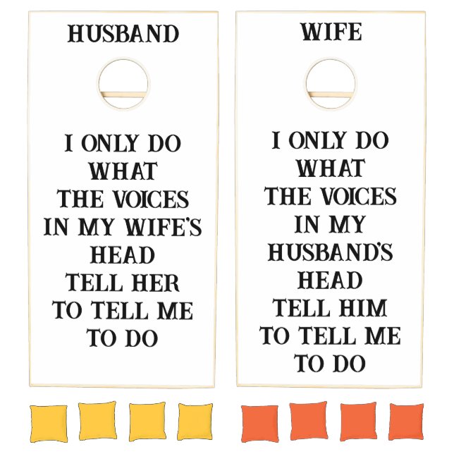 Cornhole Set Husband Wife's Joke (Set)